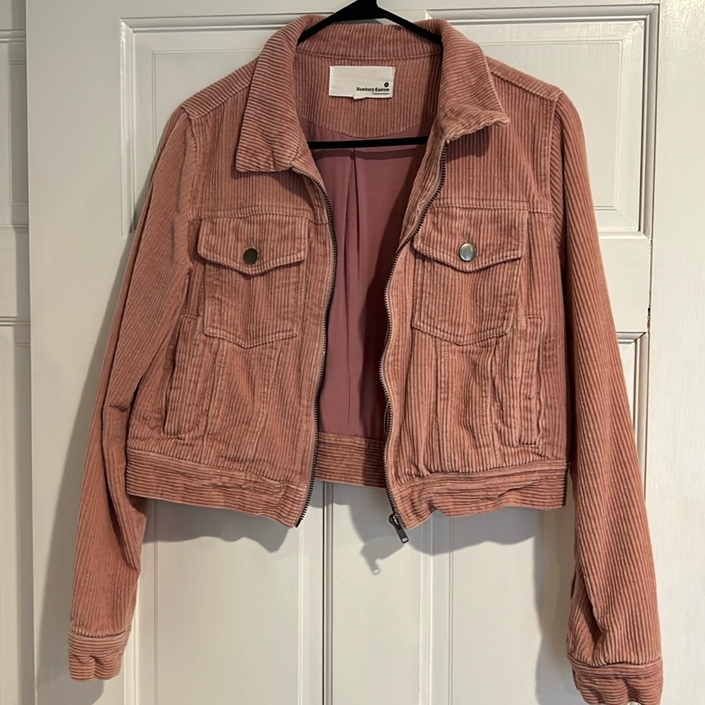 Pink corduroy crop jacket